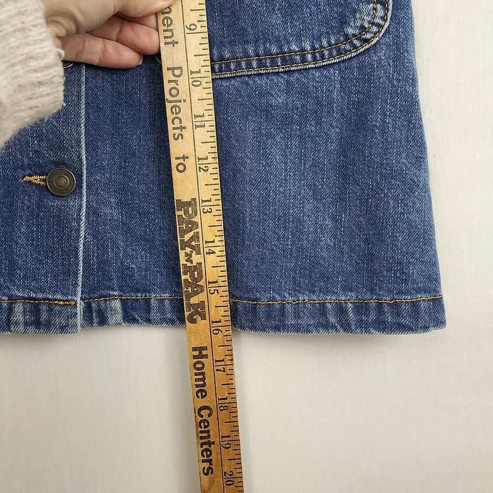 Zara‎ Womens Blue Cotton Comfort Front Pockets Denim Short Mini Skirt Size XS